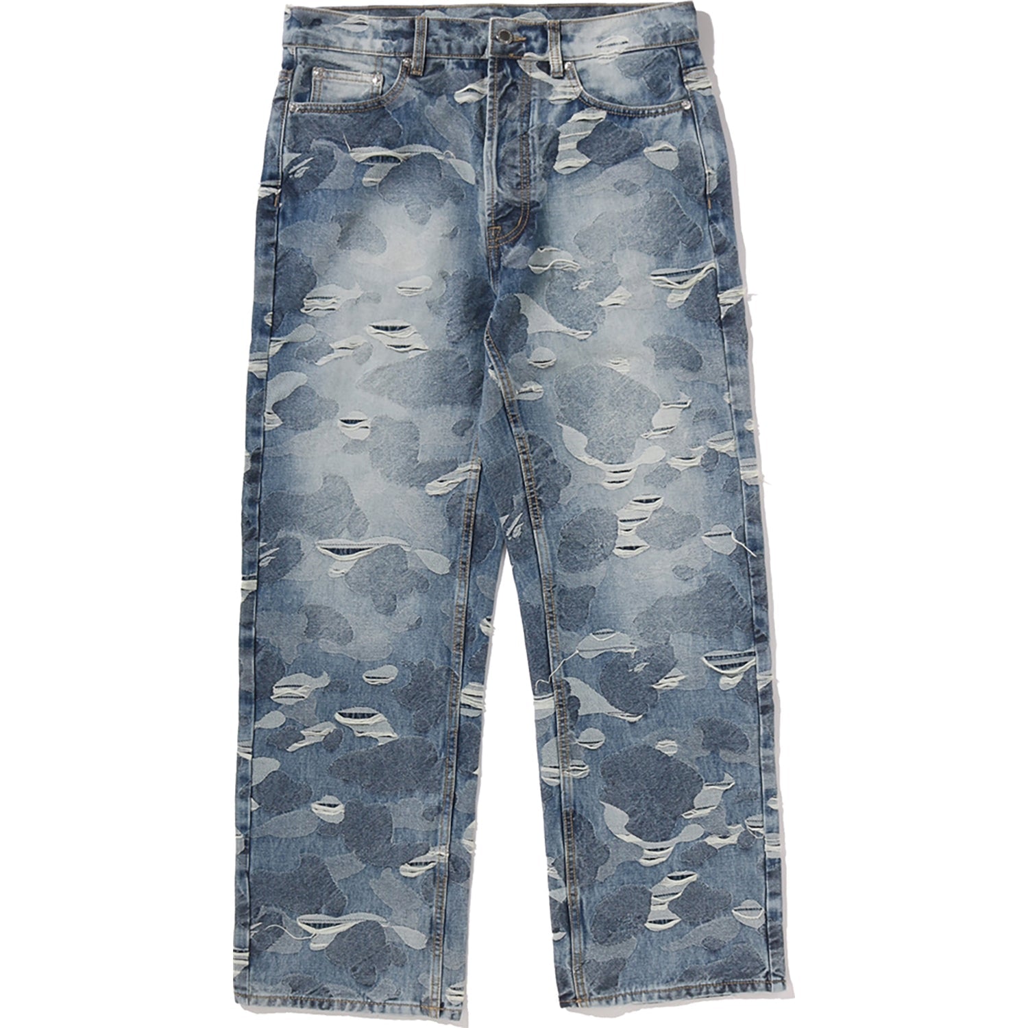 SOLID CAMO JACQUARD DENIM PANTS MENS