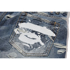 SOLID CAMO JACQUARD DENIM PANTS MENS