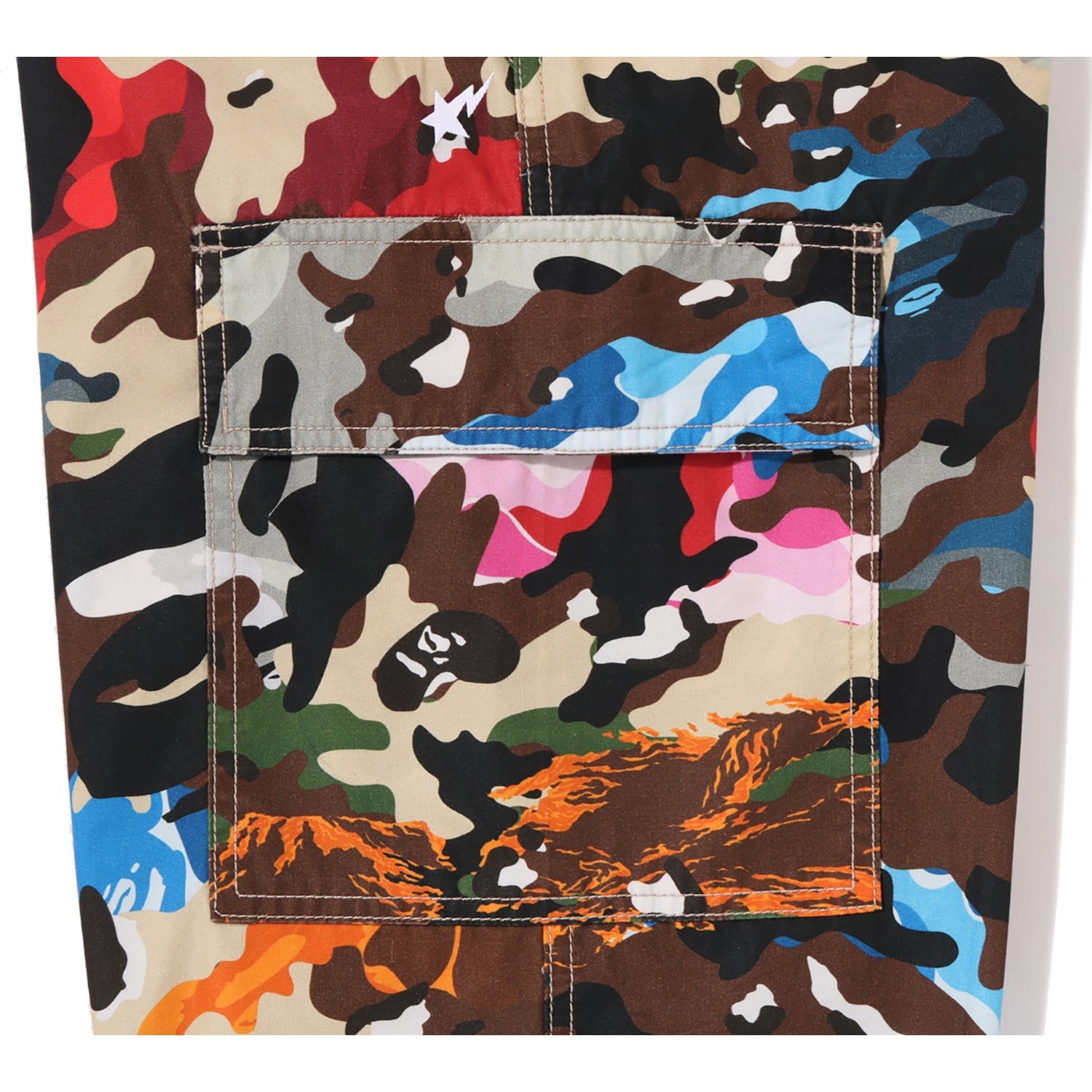 HYBRID CAMO BAPE STA CARGO PARACHUTE PANTS LADIES