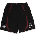 HEAVY WASH HAND DRAW FOOTBALL LOGO RELAXED FIT SWEAT SHORTS MENS