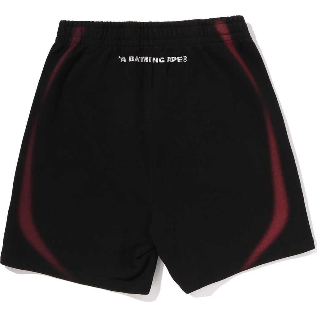 HEAVY WASH HAND DRAW FOOTBALL LOGO RELAXED FIT SWEAT SHORTS MENS