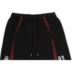 HEAVY WASH HAND DRAW FOOTBALL LOGO RELAXED FIT SWEAT SHORTS MENS