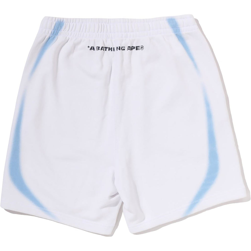 HEAVY WASH HAND DRAW FOOTBALL LOGO RELAXED FIT SWEAT SHORTS MENS