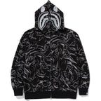 MARBLING CAMO SHARK RELAXED FIT FULL ZIP HOODIE MENS