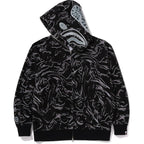 MARBLING CAMO SHARK RELAXED FIT FULL ZIP HOODIE MENS