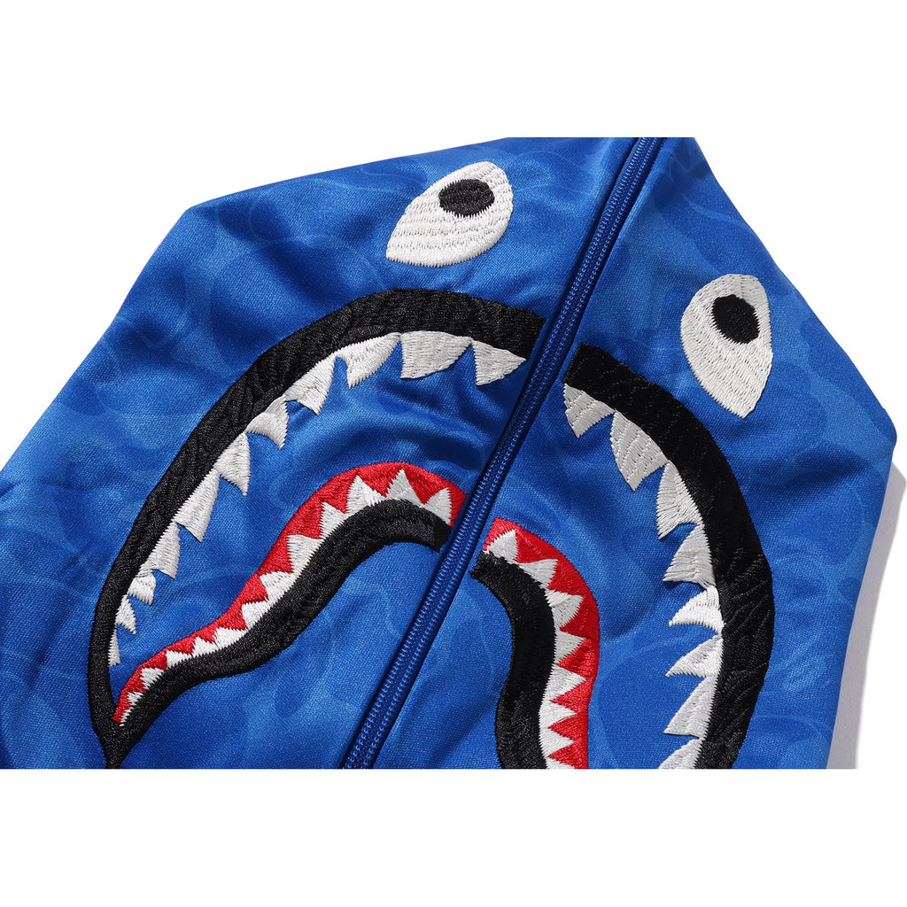 BAPE MENS SOLID CAMO RELAXED FIT SHARK FULL ZIP HOODIE JACKET