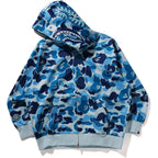 ABC CAMO POLYESTER RELAXED FIT SHARK FULL ZIP HOODIE MENS