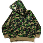 ABC CAMO POLYESTER RELAXED FIT SHARK FULL ZIP HOODIE MENS