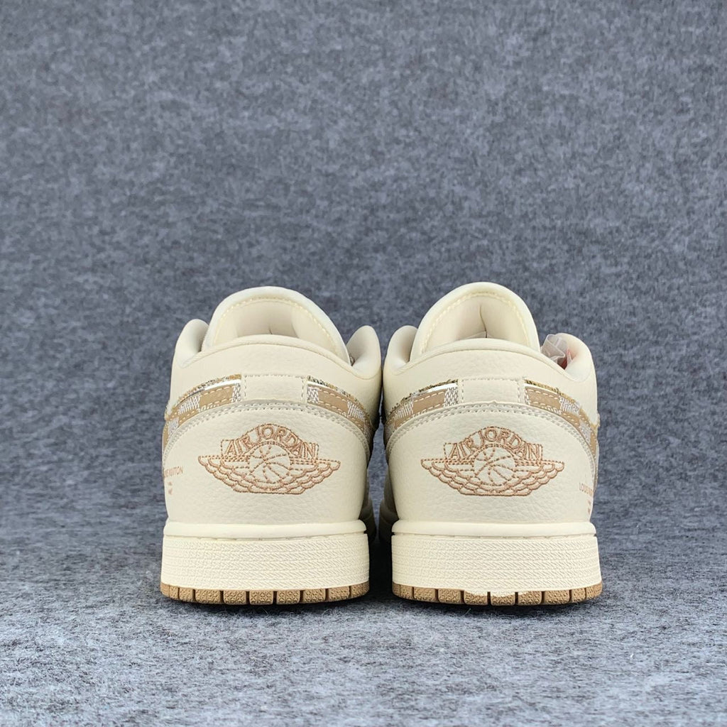 Custom Air Jordan 1 Low Sable Weave 'Sail/Tan'