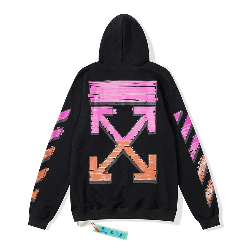 Off-White Black Color Arrow Graphic Hoodie