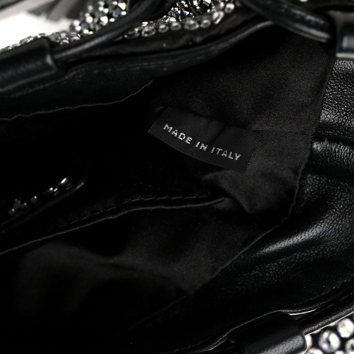 Raso Crystal Starlight Bucket Bag Black
