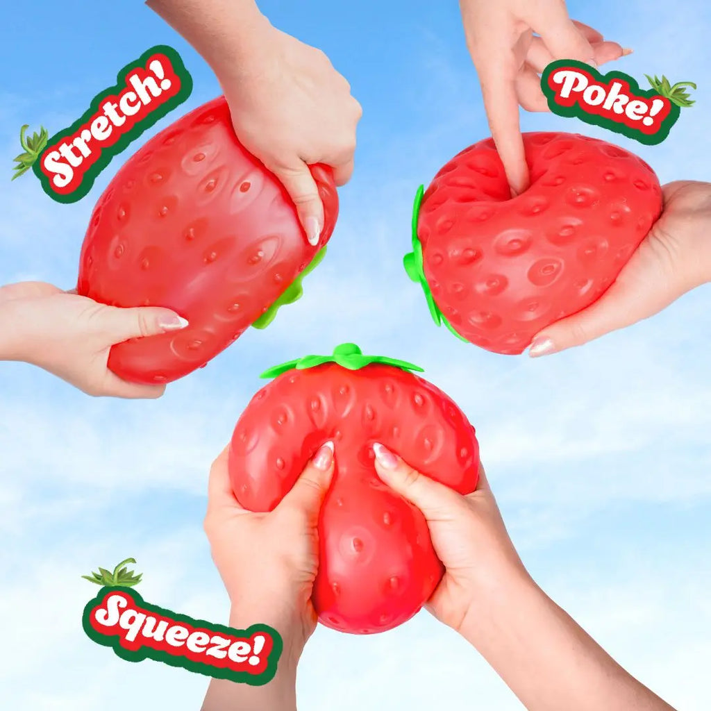Toymendous Squeeze Strawberry - Extra Large 5" Squishy Stress Ball