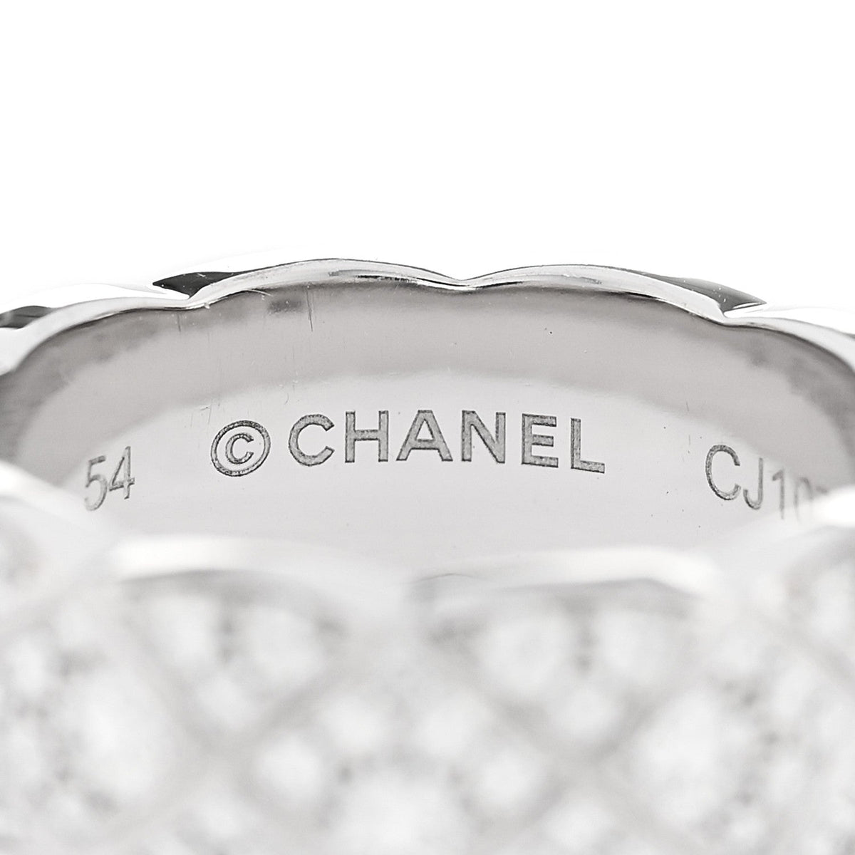 18K White Gold Diamond Small Coco Crush Full Paved Ring 54 7