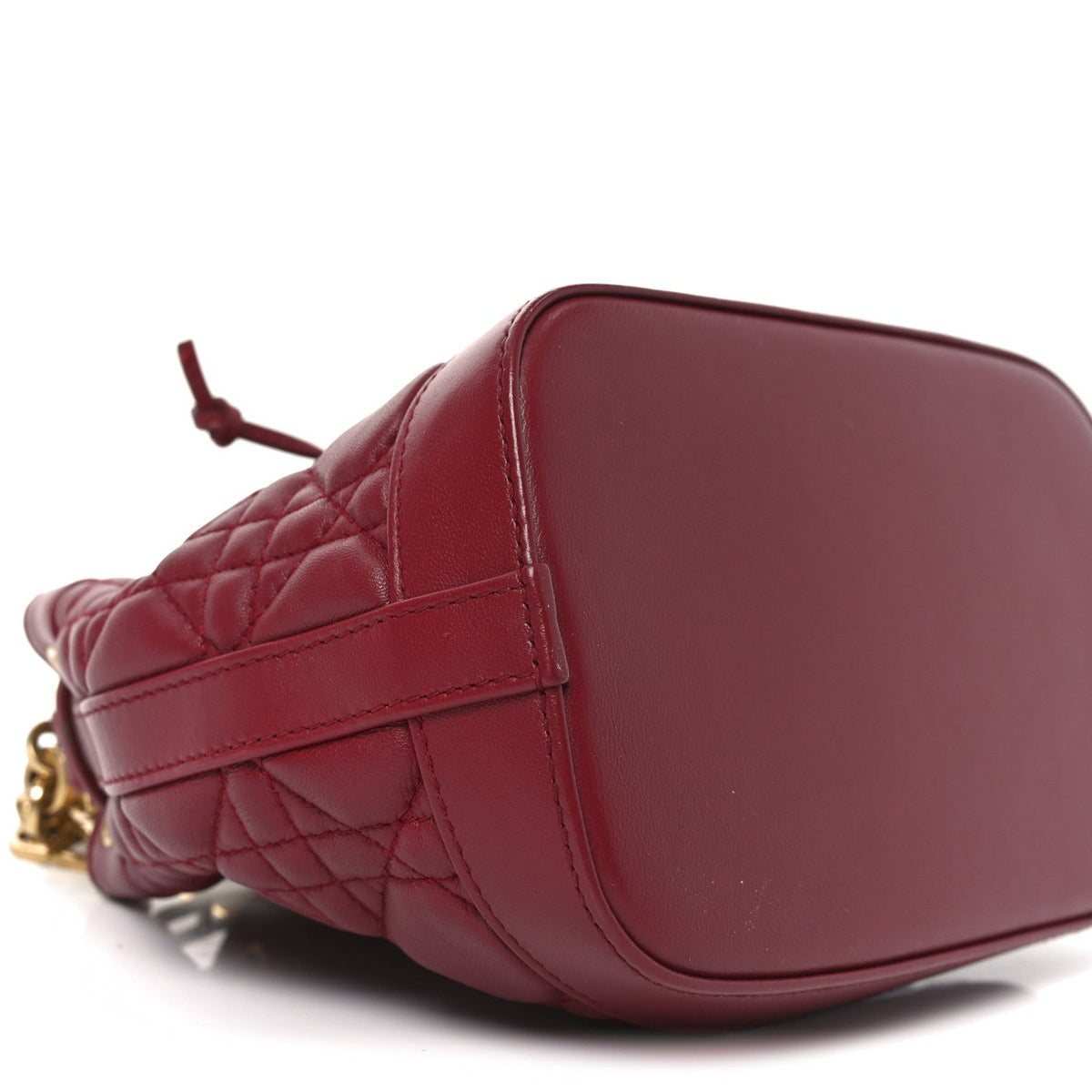 Lambskin Cannage Miss Dior Bucket Bag Cherry Red