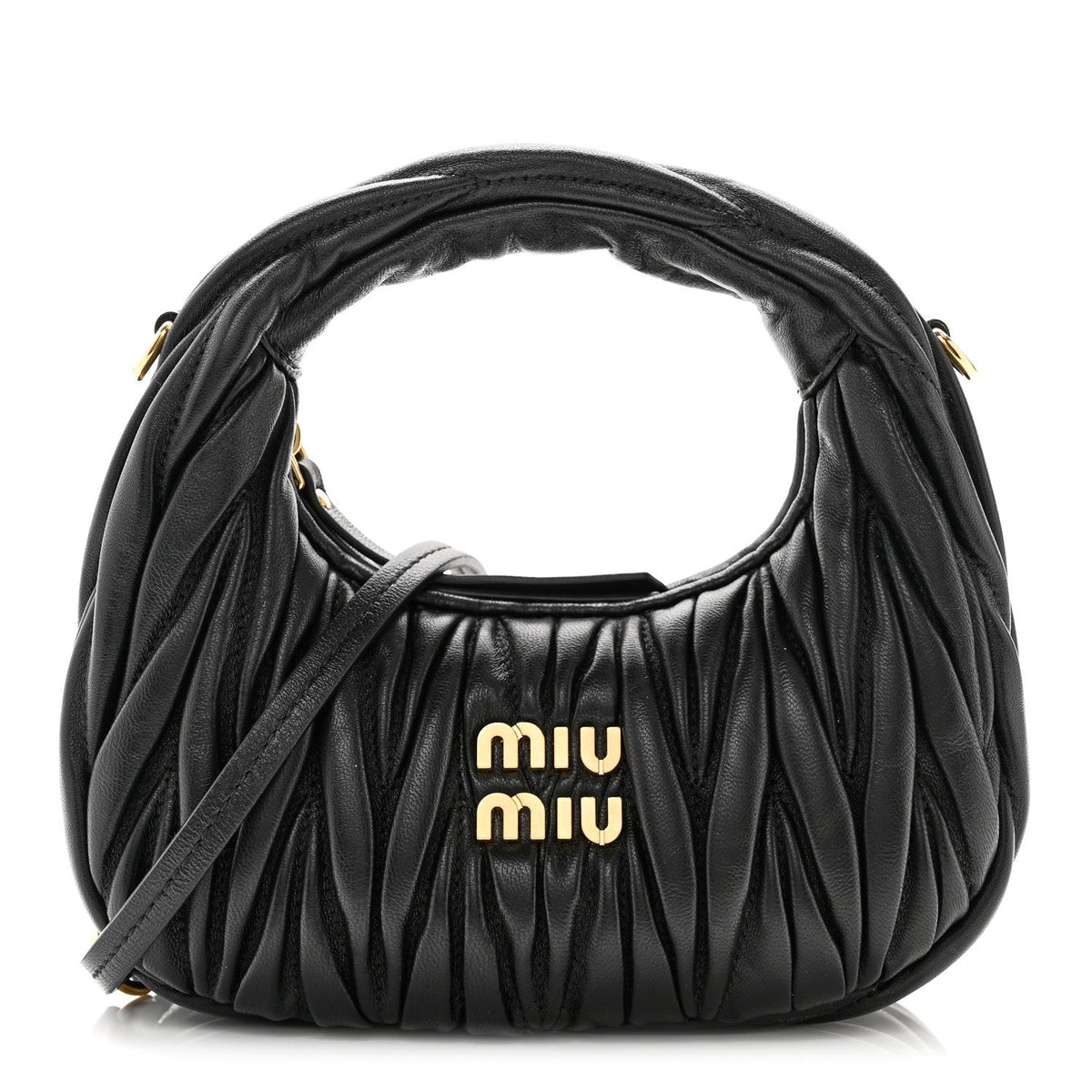 Nappa Matelasse Mini Wander Hobo Black