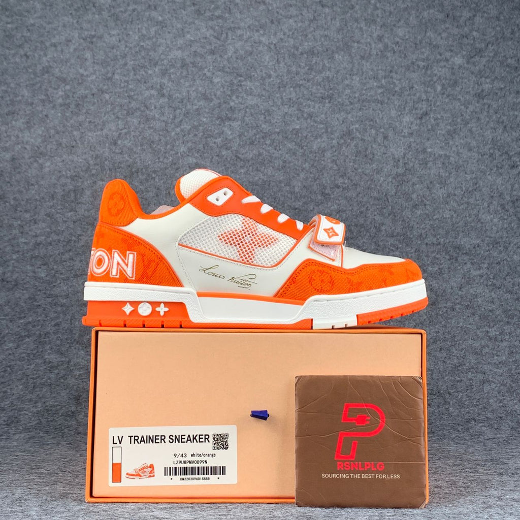 LV Trainer Low ‘Velcro Strap Orange Monogram Denim’:
