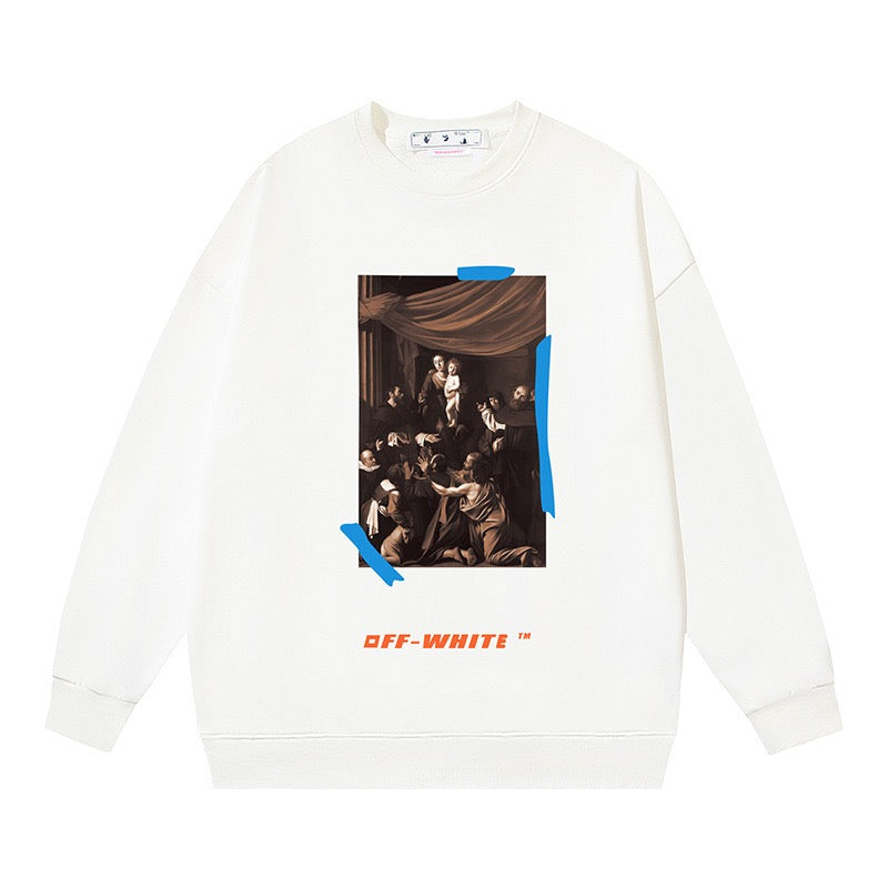 Off-White Artwork Logo Graphic Sweatshirt White
