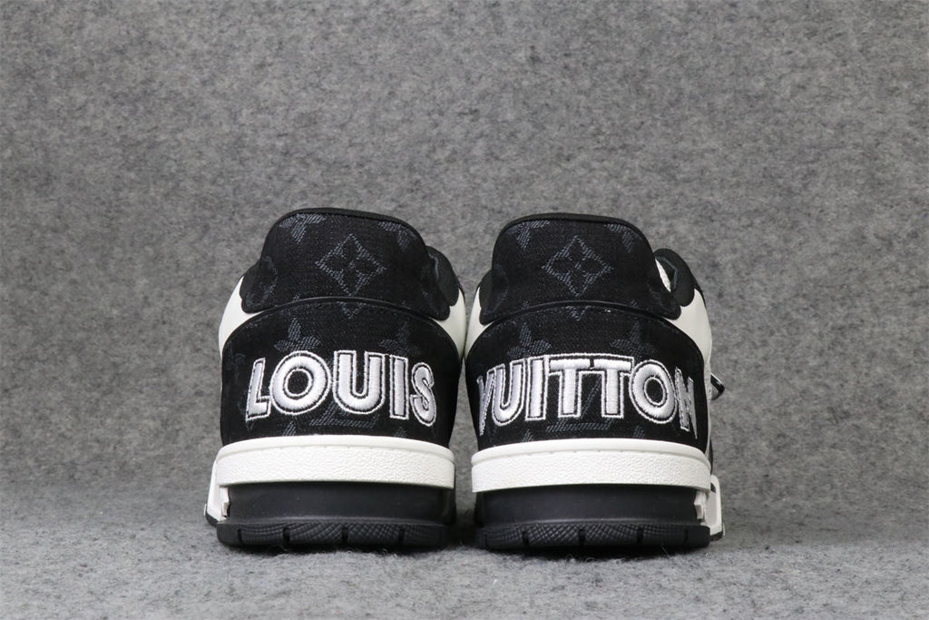 LV Trainer Low 'Velcro Strap - Black Monogram Denim'