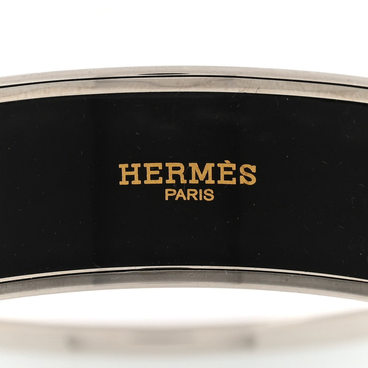 Enamel Printed Wide Caleche Bracelet  White
