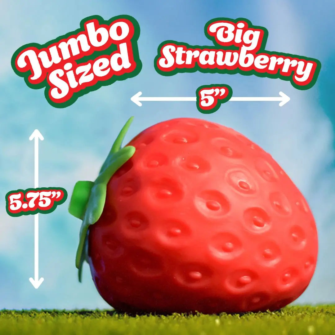 Toymendous Squeeze Strawberry - Extra Large 5" Squishy Stress Ball