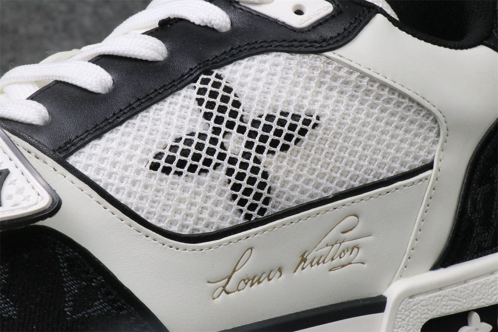 LV Trainer Low 'Velcro Strap - Black Monogram Denim'