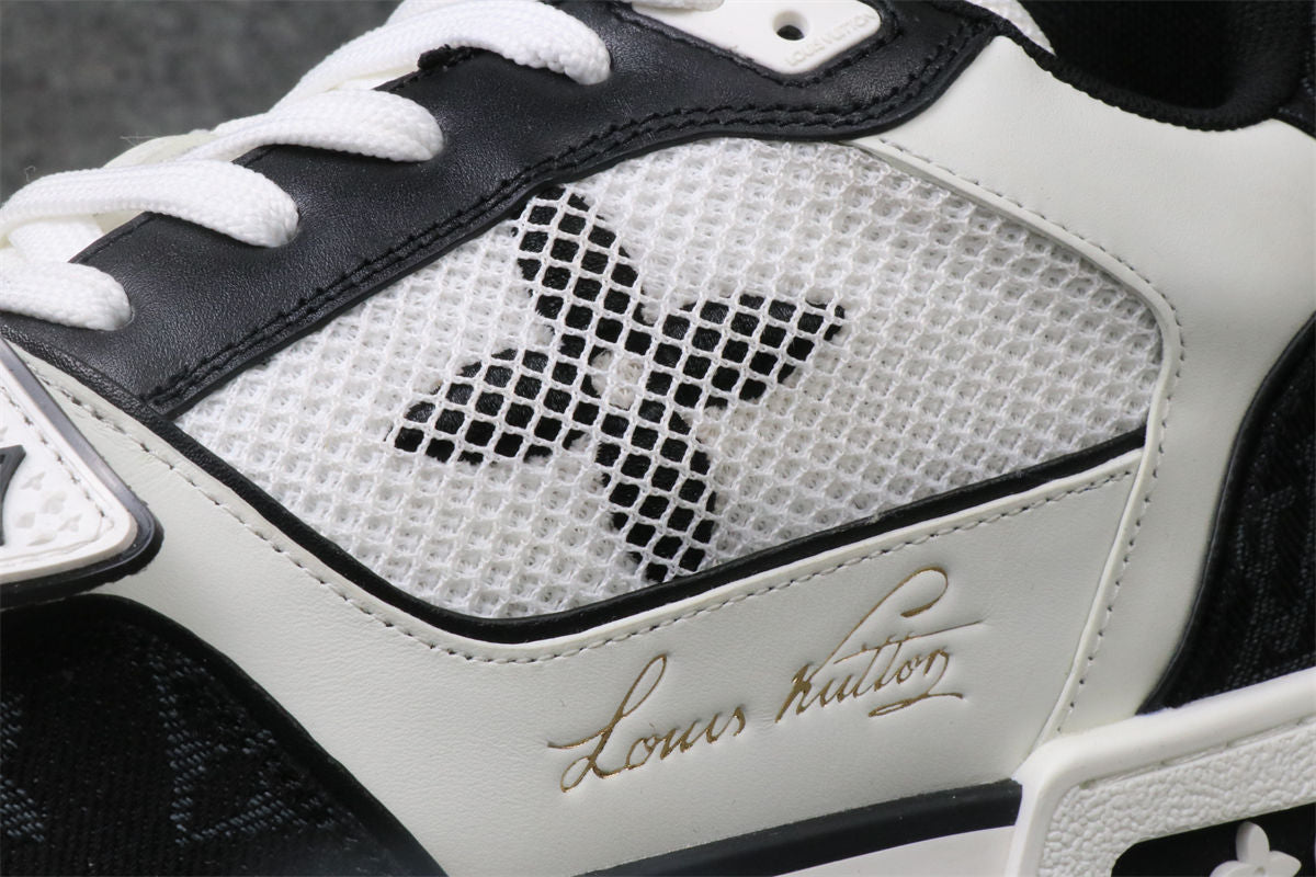 LV Trainer Low 'Velcro Strap - Black Monogram Denim'