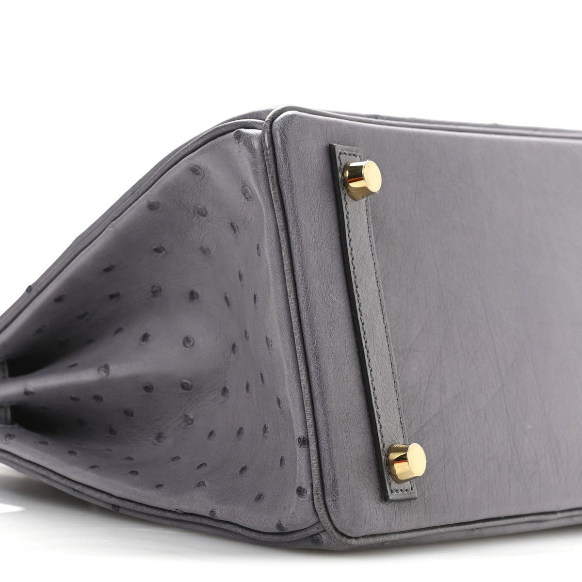 Ostrich Birkin 25 Gris Agate