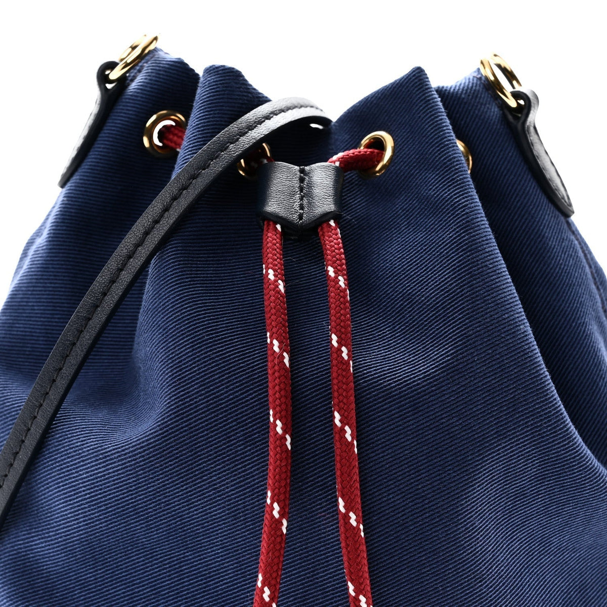 Canvas Gabardine Pouch Bucket Bag Indaco Amaranto