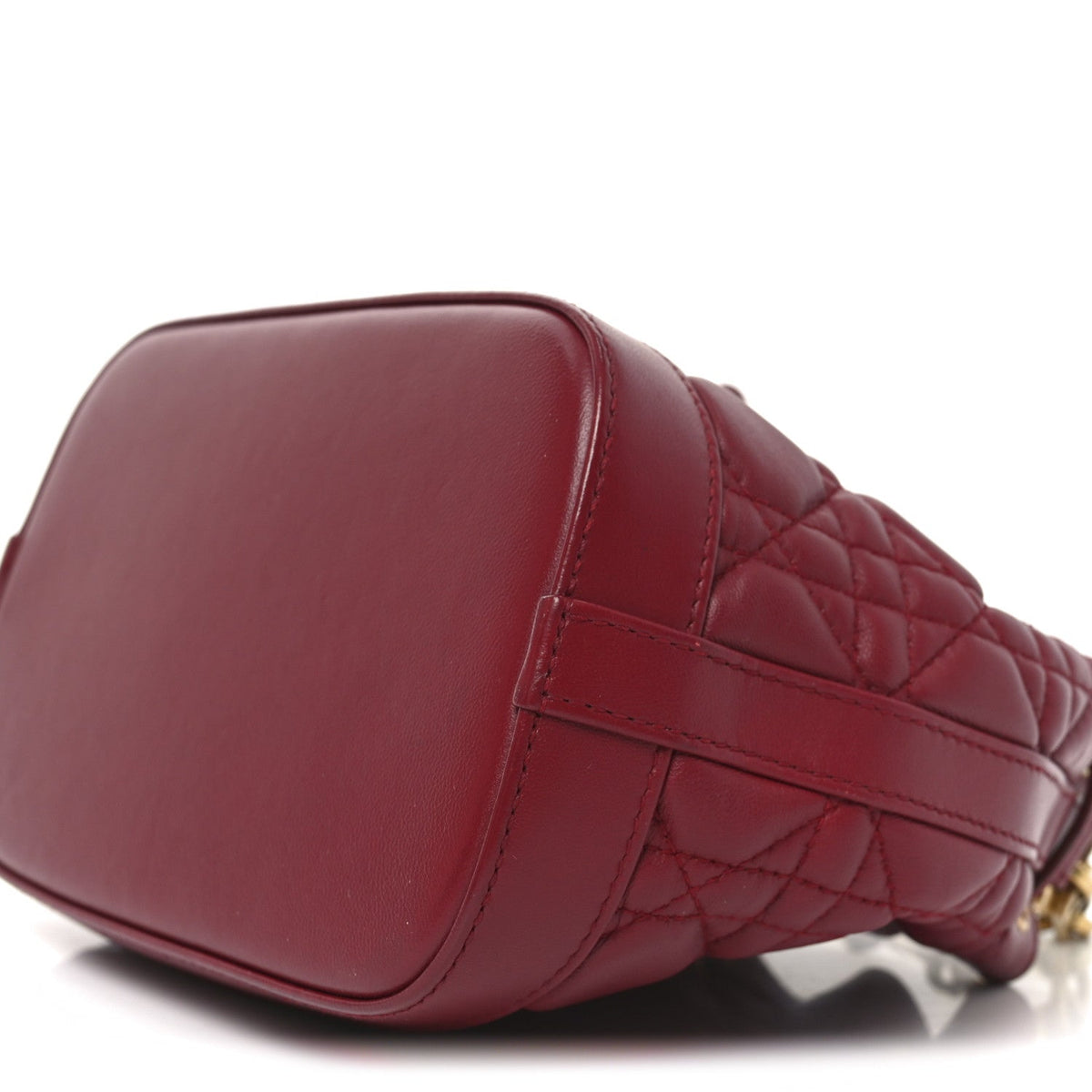 Lambskin Cannage Miss Dior Bucket Bag Cherry Red