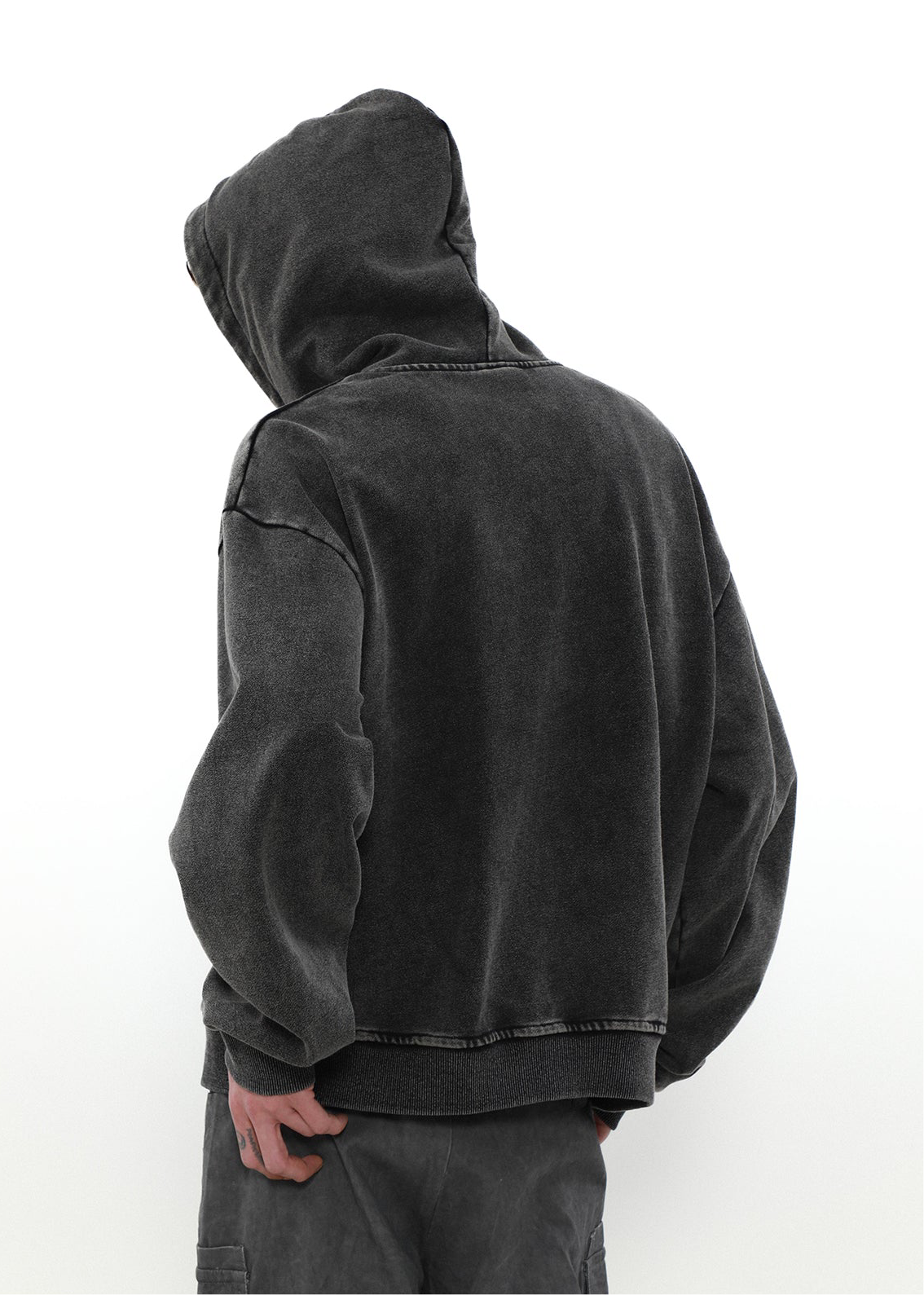 MRNEARLY Heavyweight Vintage Washed Zip Jacket