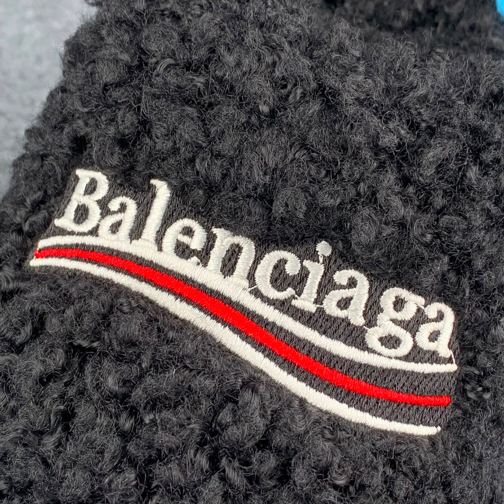 Balenciaga Wmns Furry Slides 'Black Red'