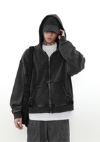 MRNEARLY Heavyweight Vintage Washed Zip Jacket