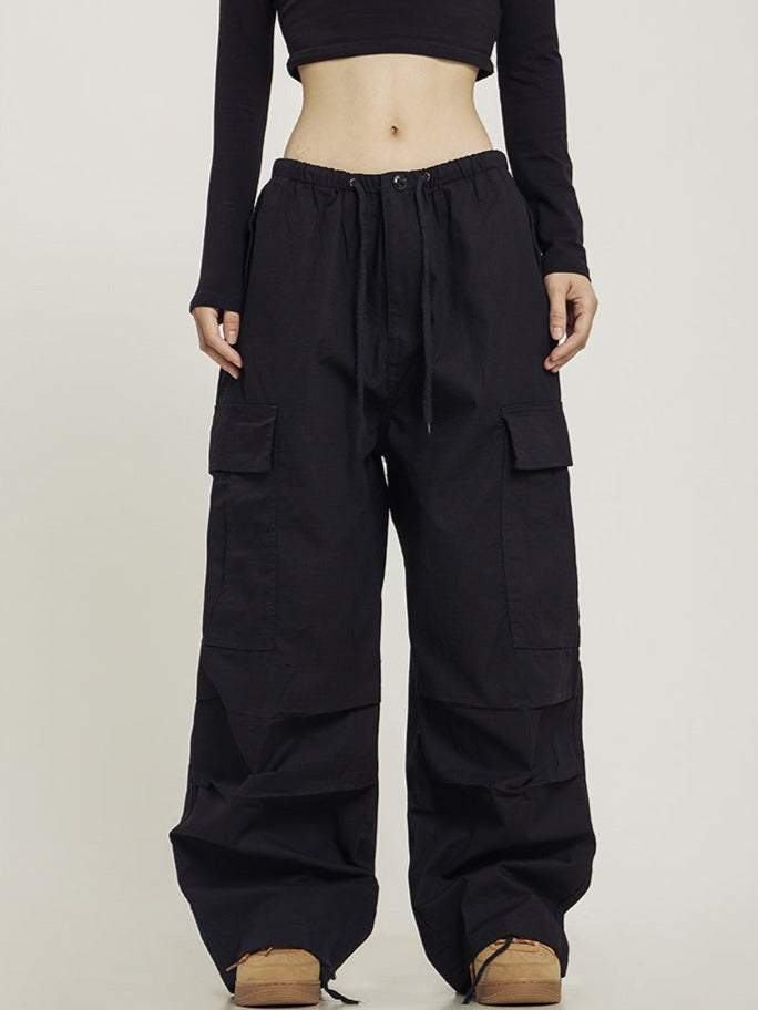 CTB Monochrome Baggy Cargo Pants