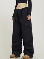 CTB Monochrome Baggy Cargo Pants