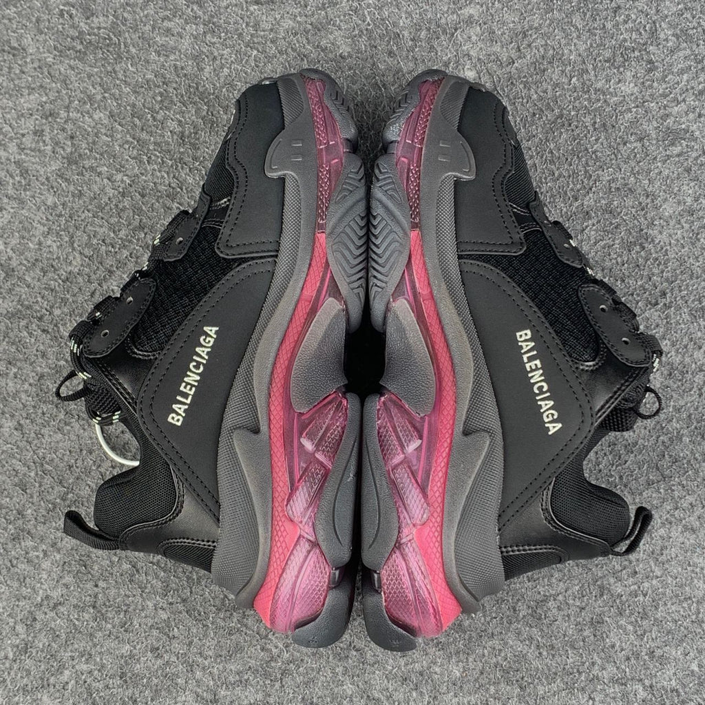 Balenciaga Wmns Triple S 'Clear Sole - Black Pink Neon'