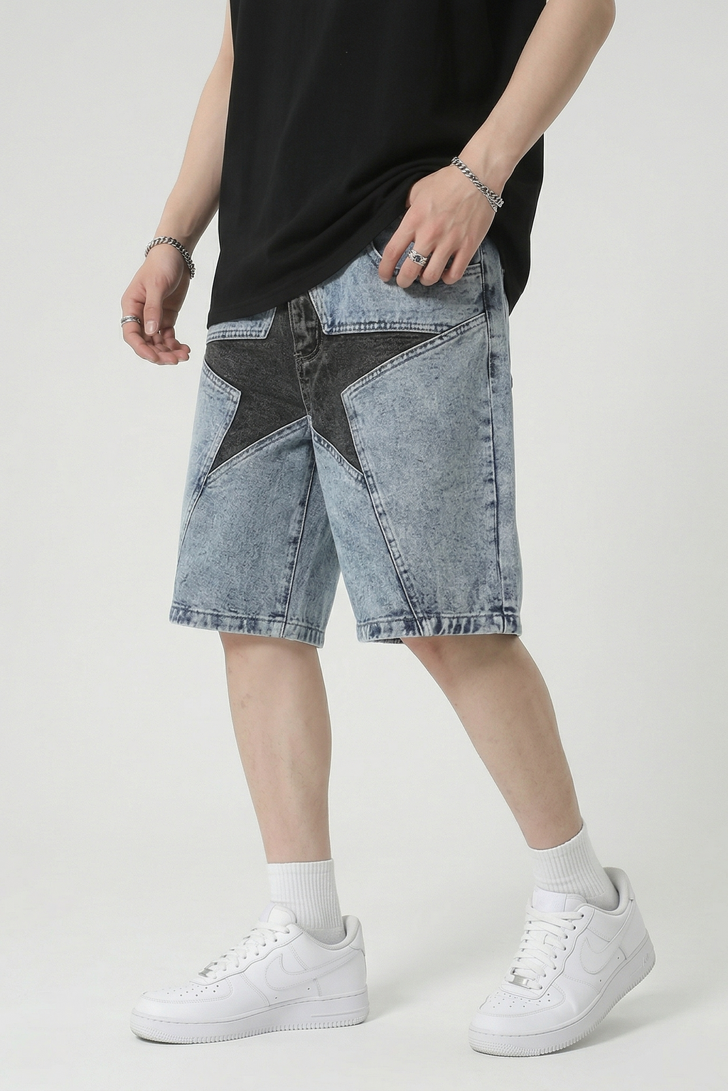 Star Denim Hip Hop Shorts