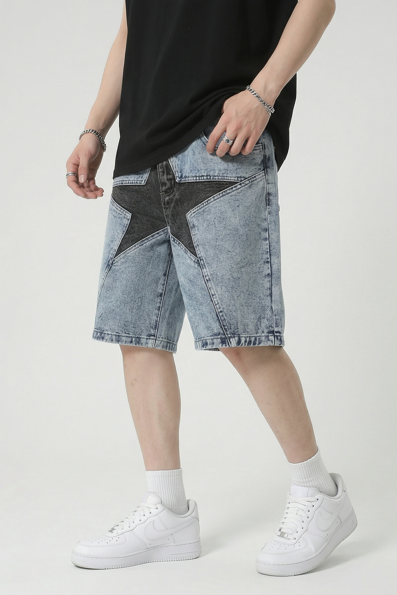 Star Denim Hip Hop Shorts