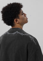 JHYQ Washed Torn Collar Long Sleeve