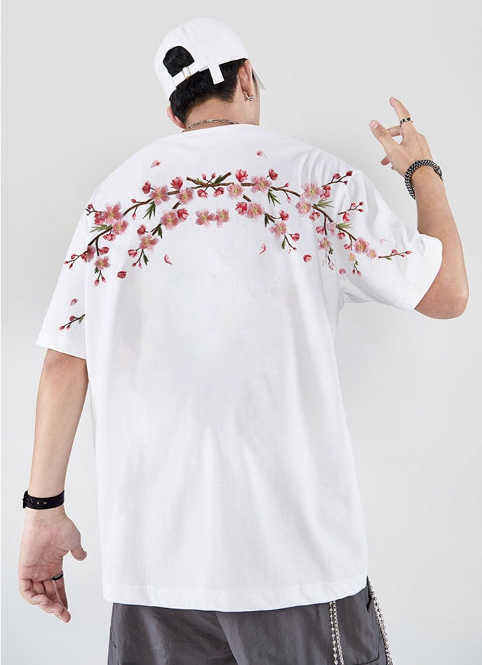 Sakura Flowers Embroidered Tee