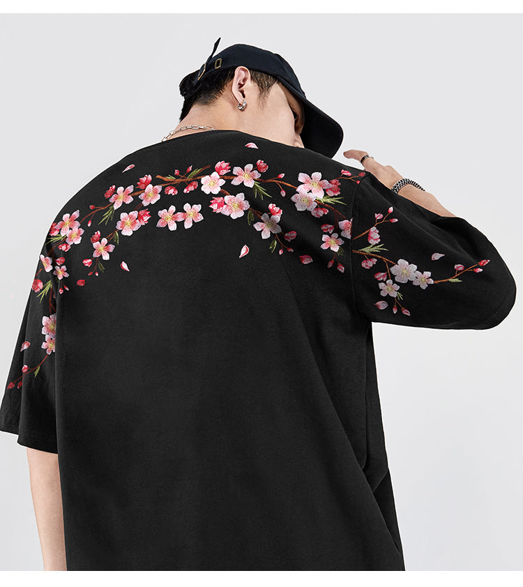 Sakura Flowers Embroidered Tee