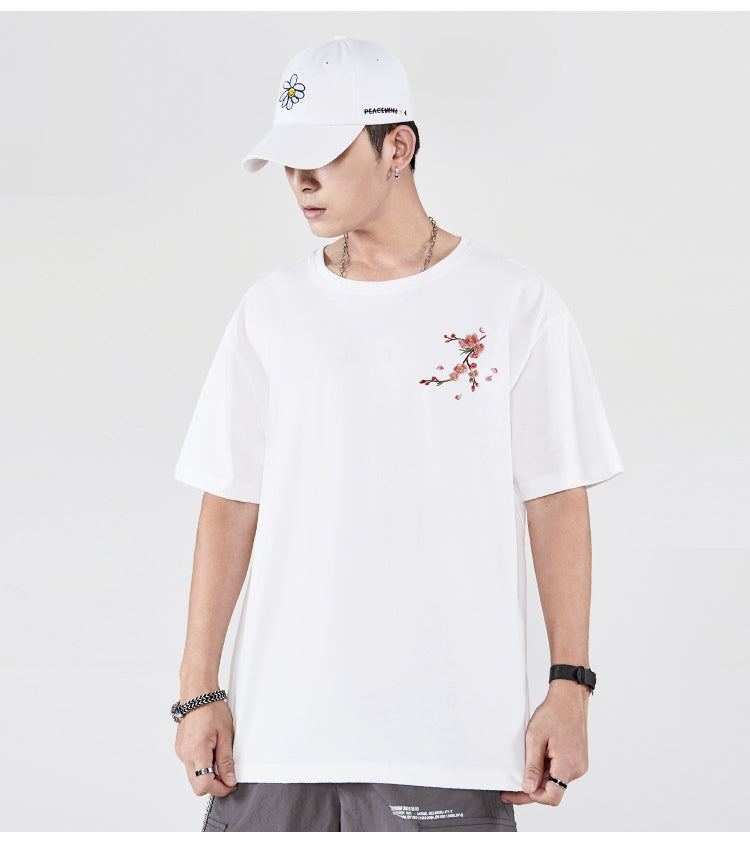 Sakura Flowers Embroidered Tee
