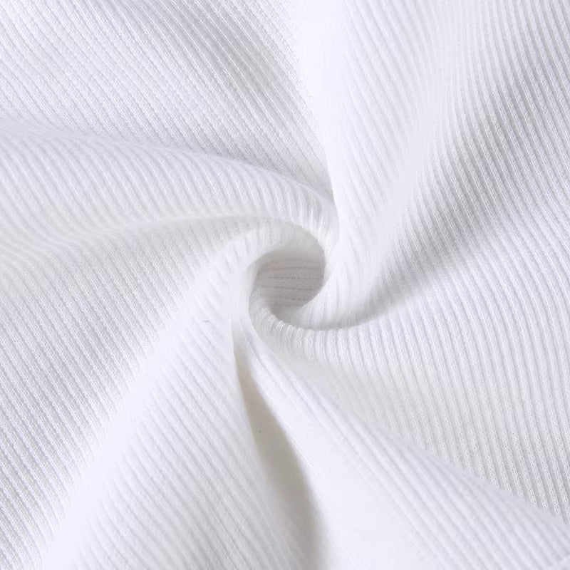 Asymmetrical White Crop Top – Y2K Style