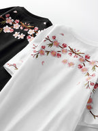 Sakura Flowers Embroidered Tee