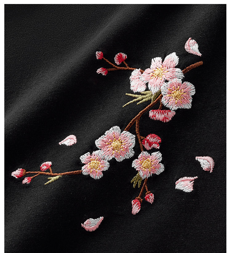 Sakura Flowers Embroidered Tee