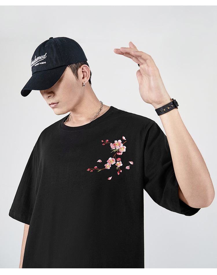 Sakura Flowers Embroidered Tee