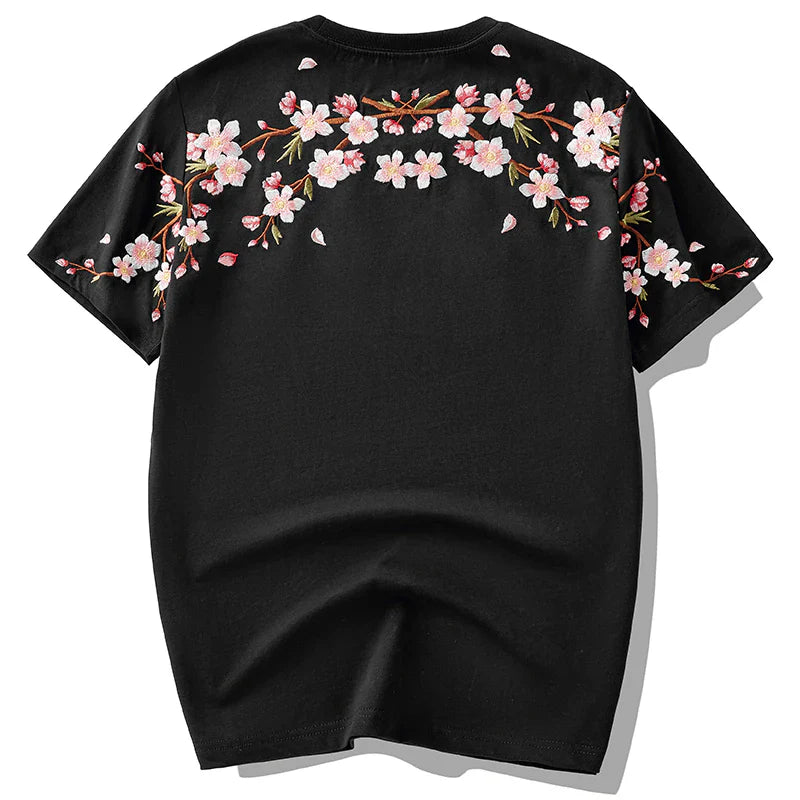 Sakura Flowers Embroidered Tee
