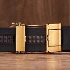 Embossed Z Dragon Pendant Leather Belt