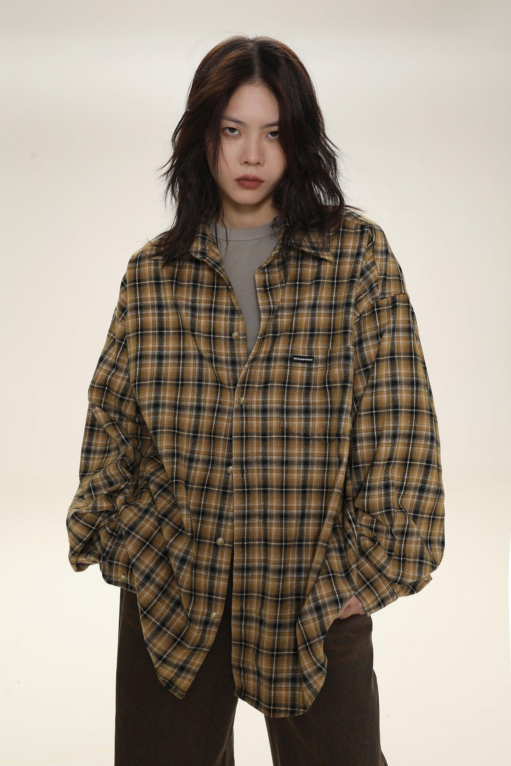 MASONPRINCE Boxy Plaid Carpenter Shirt