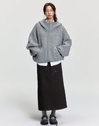 RAPPEYE Mohair Double Zipped Hooded Sweater