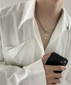 HEIMA Two-Tone Cross Necklace